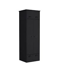 Tifton Armoire with Hinged Drawer, 2-Doors and 1-Drawer, Black