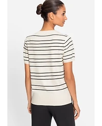 Olsen Women's Striped Crewneck Sweater
