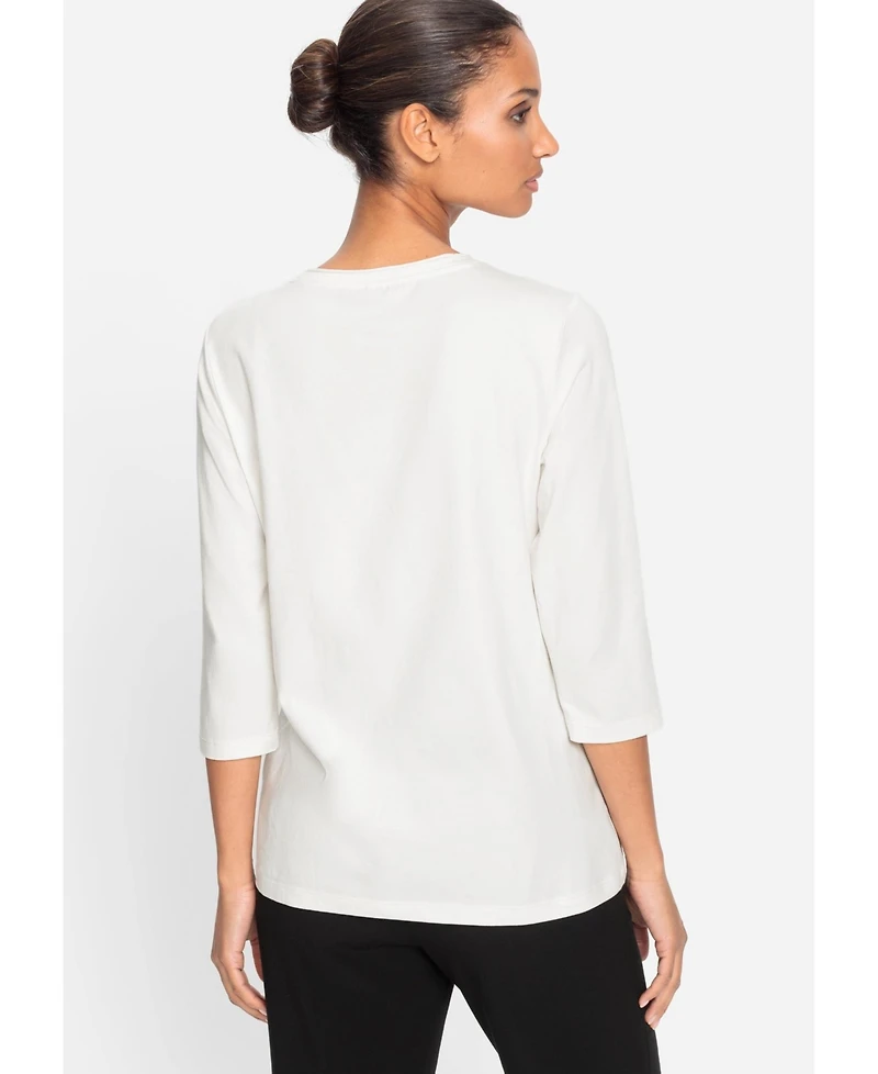 Olsen Women's Embellished Metallic Print T-Shirt