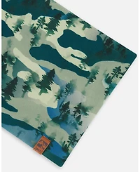 Deux par Deux Boy Printed Neck Tube Forest Green With Black Pines - Toddler|Child