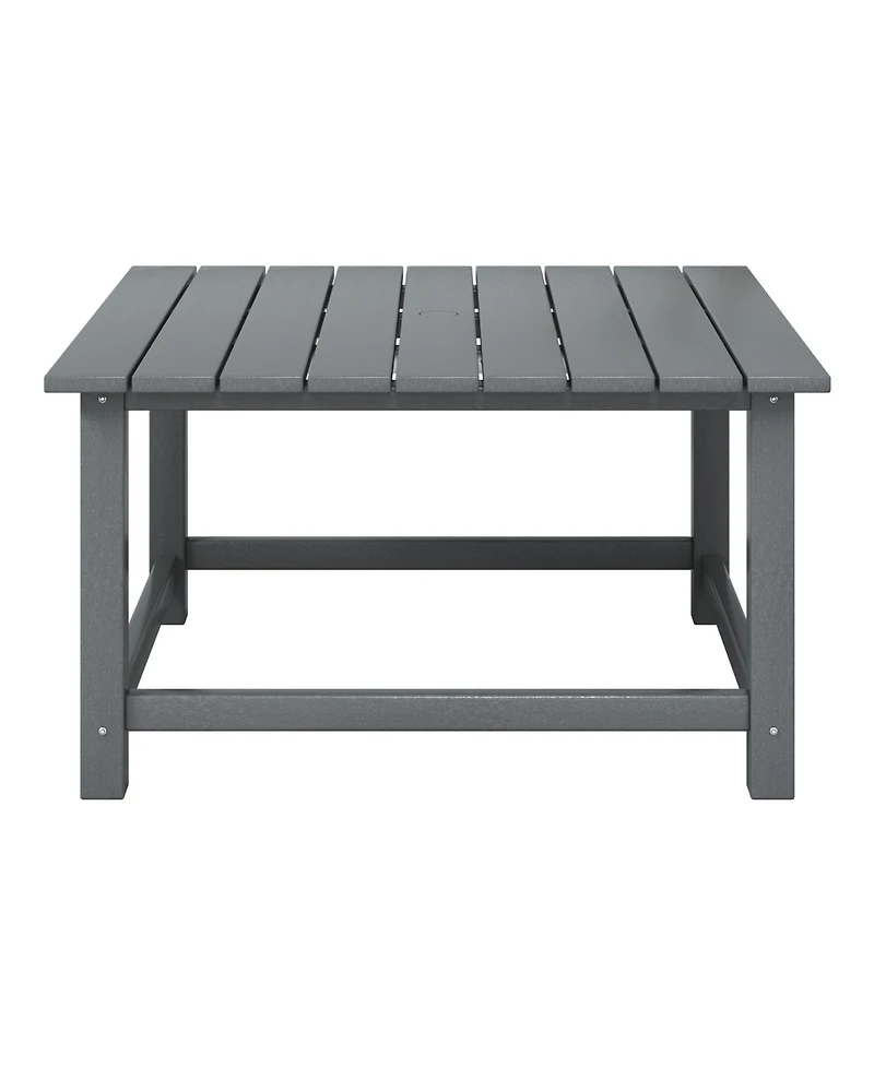 5-Piece Outdoor Patio Hdpe Adirondack Chair With Square Coffee Table Conversation Set