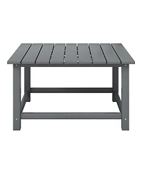 5-Piece Outdoor Patio Hdpe Adirondack Chair With Square Coffee Table Conversation Set