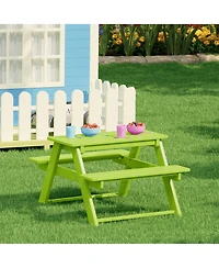 Outdoor Patio Kids Hdpe Plastic Picnic Bench Table