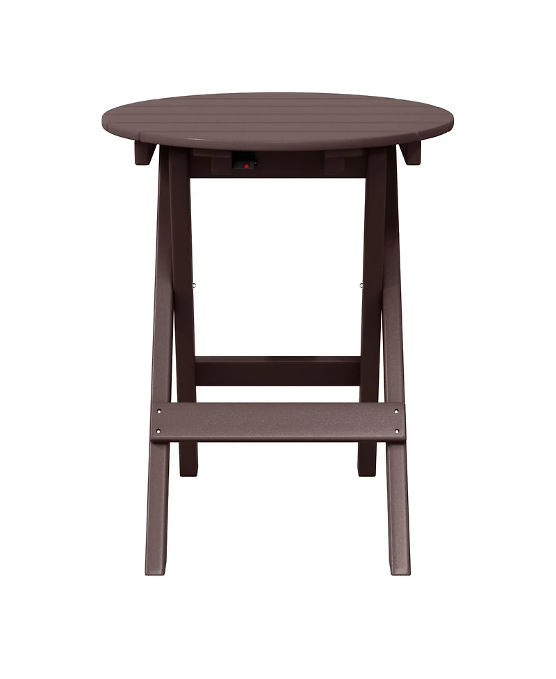 Hdpe Outdoor 24.5 Inch Round Portable Folding Patio Dining Table