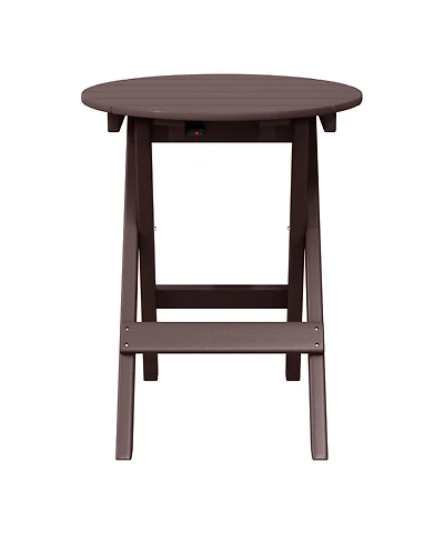 Hdpe Outdoor 24.5 Inch Round Portable Folding Patio Dining Table