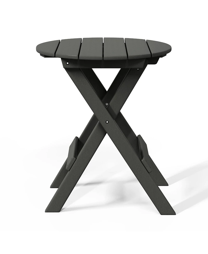Hdpe Outdoor 24.5 Inch Round Portable Folding Patio Dining Table