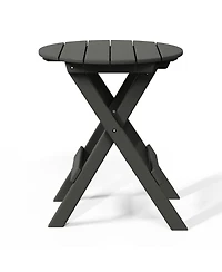 Hdpe Outdoor 24.5 Inch Round Portable Folding Patio Dining Table