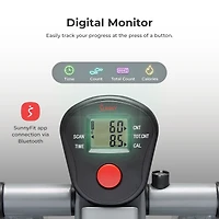 Sunny Health & Fitness Air Walker Lightweight Manual Elliptical, Low-Impact 30-Inch Stride Glider Machine, Free SunnyFit App w/ Bluetooth