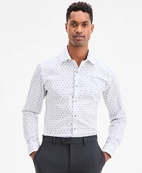 Alfani Men's Slim Fit Long Sleeve Button-Front Geo Print Dress Shirt, Exclusively at Macy's