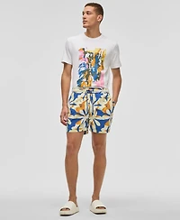 Mode of One Men's Floral Tones Regular-Fit Printed Swim Trunks, Exclusively at Macy's
