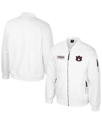 Colosseum Men's Auburn Tigers White Rabbit Full-Zip Bomber Jacket