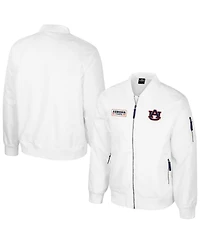 Colosseum Men's Auburn Tigers White Rabbit Full-Zip Bomber Jacket