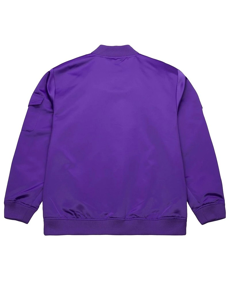 Mitchell & Ness Men's Purple Sacramento Kings Hardwood Classics Nights Team Leader Satin Full-Zip Jacket