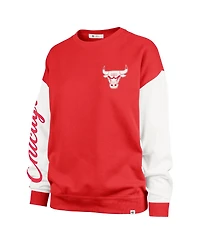 '47 Brand Women's Red Chicago Bulls Rise Andie Oversized Pullover Sweatshirt