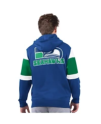 Starter Men's Royal Seattle Seahawks Extreme Vintage Logo Full-Zip Hoodie