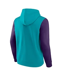 Logo Athletic Men's Teal Charlotte Hornets Outline Colorblock Pullover Hoodie