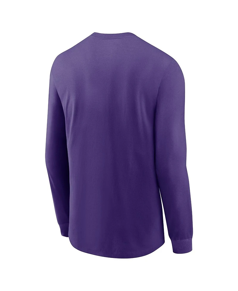 Nike Men's Purple Lsu Tigers Basketball Icon Two-Hit Long Sleeve T-Shirt