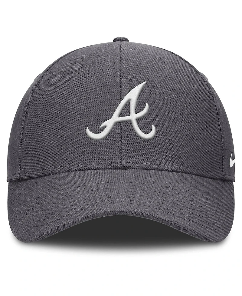 Nike Men's Gray Atlanta Braves Club Performance Adjustable Hat