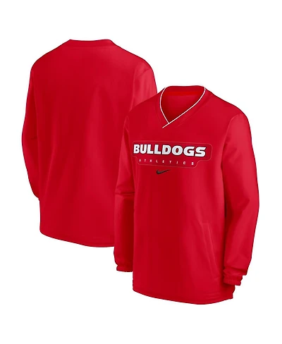 Nike Men's Red Georgia Bulldogs 2024 Sideline Pullover Windshirt