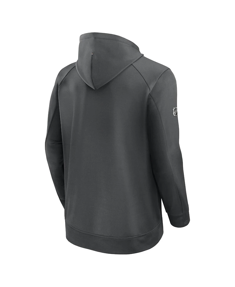 Fanatics Men's Gray Vegas Golden Knights Authentic Pro Rink Fleece Pullover Hoodie
