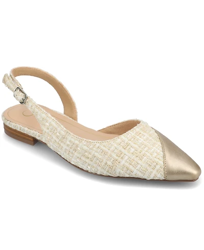 Journee Collection Women's Daphnne Slingback Pointed Cap Toe Flats