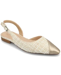 Journee Collection Women's Daphnne Slingback Pointed Cap Toe Flats