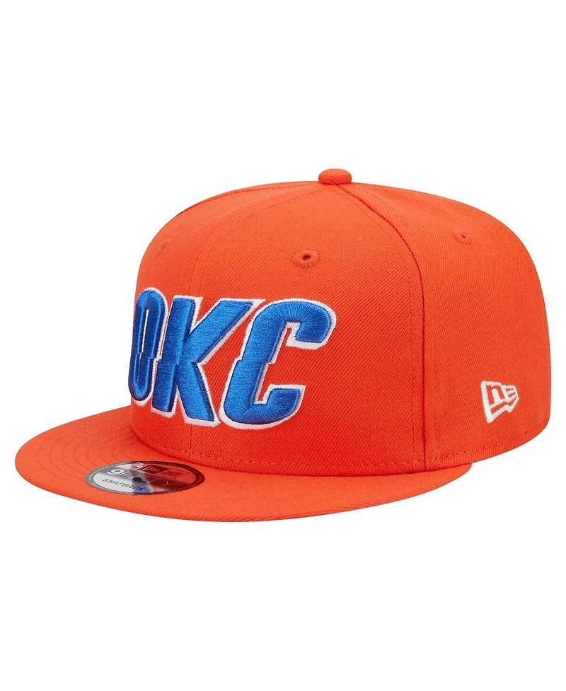 New Era Men's Orange Oklahoma City Thunder Jersey Hook Statement Edition 9FIFTY Snapback Hat