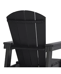Kids 3-Piece Outdoor Hdpe Adirondack Chairs With Square Side Table Set