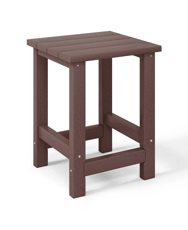 Kids 3-Piece Outdoor Hdpe Adirondack Chairs With Square Side Table Set