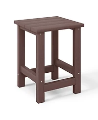 Kids 3-Piece Outdoor Hdpe Adirondack Chairs With Square Side Table Set