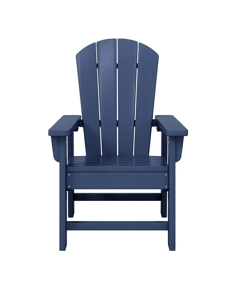 Kids 3-Piece Outdoor Hdpe Adirondack Chairs With Square Side Table Set