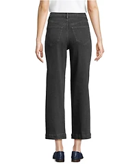 Lands' End Women's Soft Denim High Rise Wide Leg Patch Pocket Crop Jeans