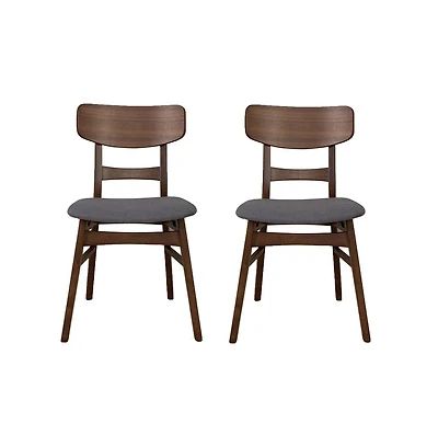 Panel Back Side Chair- Grey (Rta)- Set of 2 Contemporary Brown