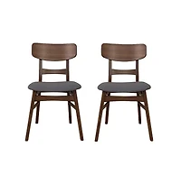 Panel Back Side Chair- Grey (Rta)- Set of 2 Contemporary Brown