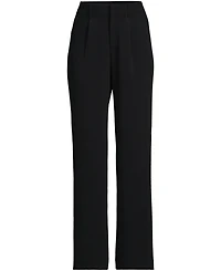 Lands' End Women's Crepe High Rise Pleated Wide Leg Pants
