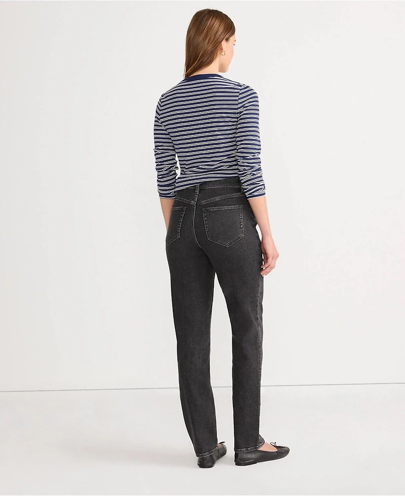 Lands' End Women's Recycled Denim High Rise Straight Leg Jeans