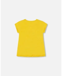 Deux par Deux Toddler Girls Organic Cotton Tee Yellow And Birds - Toddler|Child