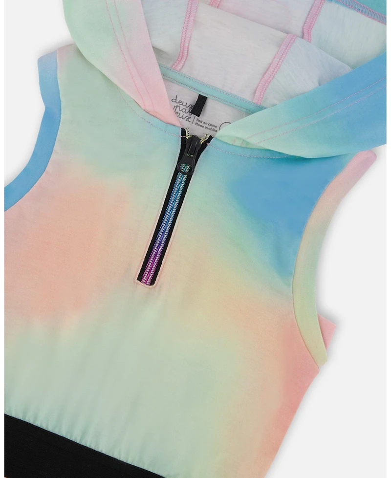 Deux par Toddler Girls Hooded Dress With Elastic Waist Multicolored Tie Dye - Toddler|Child