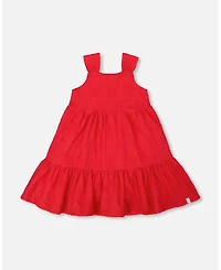 Deux par Deux Toddler Girls Multi-Tiered Eyelet Dress Red - Toddler|Child