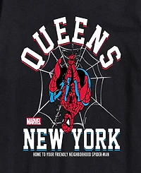 Airwaves Men's Spider-Man Queens New York Short Sleeve T-Shirt