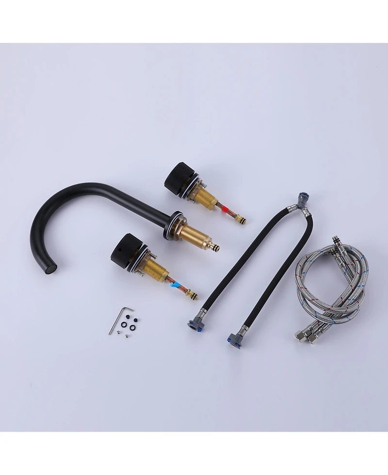 8 in. Widespread 2-Handle High-Arc Bathroom Faucet in Matte Black