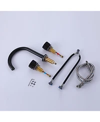 8 in. Widespread 2-Handle High-Arc Bathroom Faucet in Matte Black