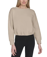 Calvin Klein Women's Logo Fleece Bubble Hem Top