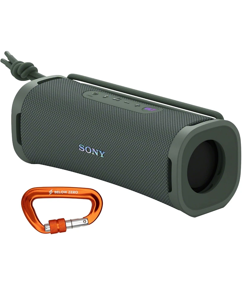 Sony Ult Field series Speaker - SRSULT10/B (Gray) with Heavy Duty Carabiner bundle
