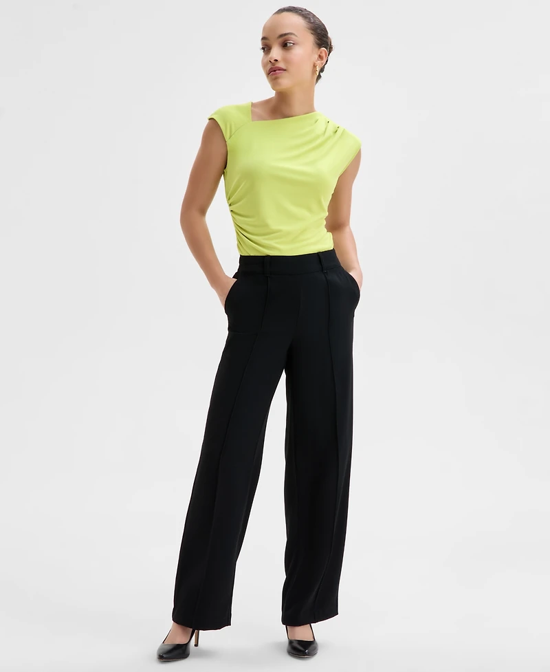I.n.c. International Concepts Petite High-Rise Straight-Leg Pants, Exclusively at Macy's