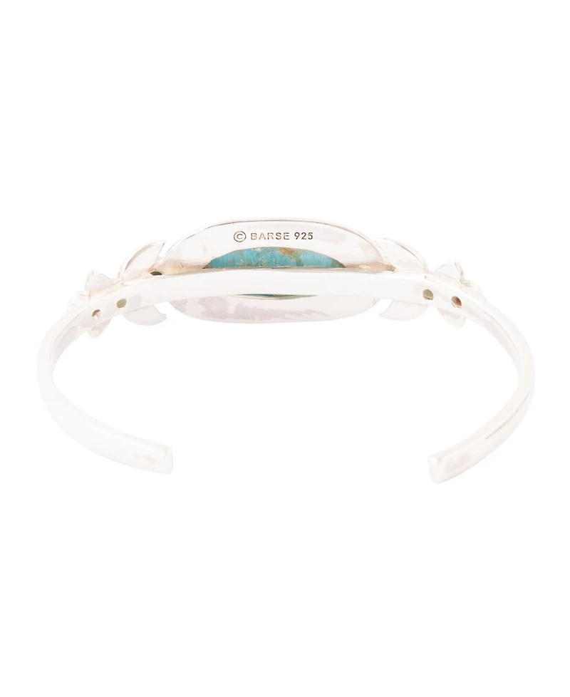 Barse Emile Blue Turquoise Sterling Silver Oval Cuff Bracelet