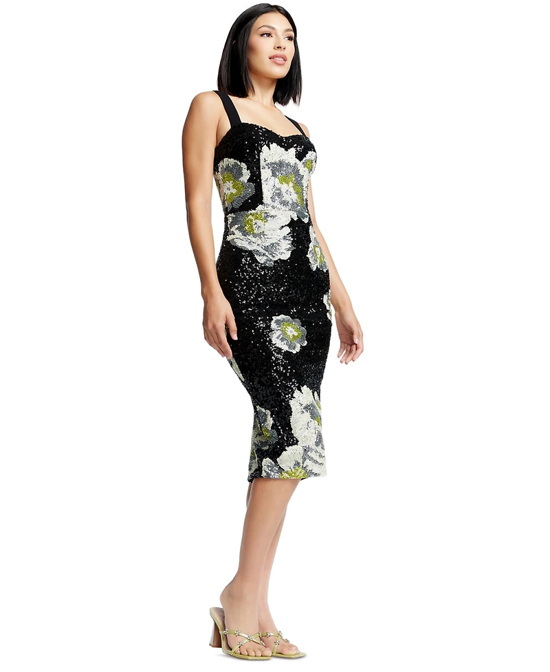 Dress the Populations Women's Nicole Floral-Sequined Midi