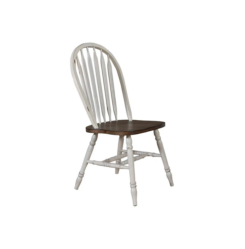 Windsor Side Chair- White- Set of 2 Solids White
