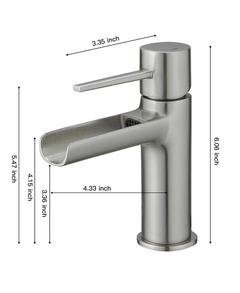 Waterfall Single Hole Single-Handle Low-Arc Bathroom Faucet With Pop-up Drain Assembly Oil Rubbed Bronze