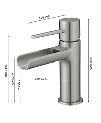 Waterfall Single Hole Single-Handle Low-Arc Bathroom Faucet With Pop-up Drain Assembly Oil Rubbed Bronze